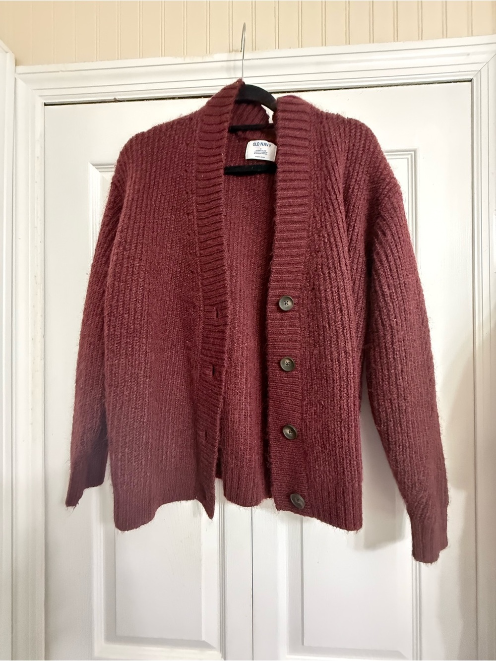 Old Navy Women's Shawl-Collar Button Cardigan - Wine